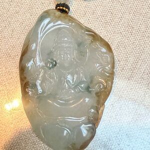 Hand-Carved Green Jade Buddha Pendant Necklace - Men’s Spiritual Jewelry